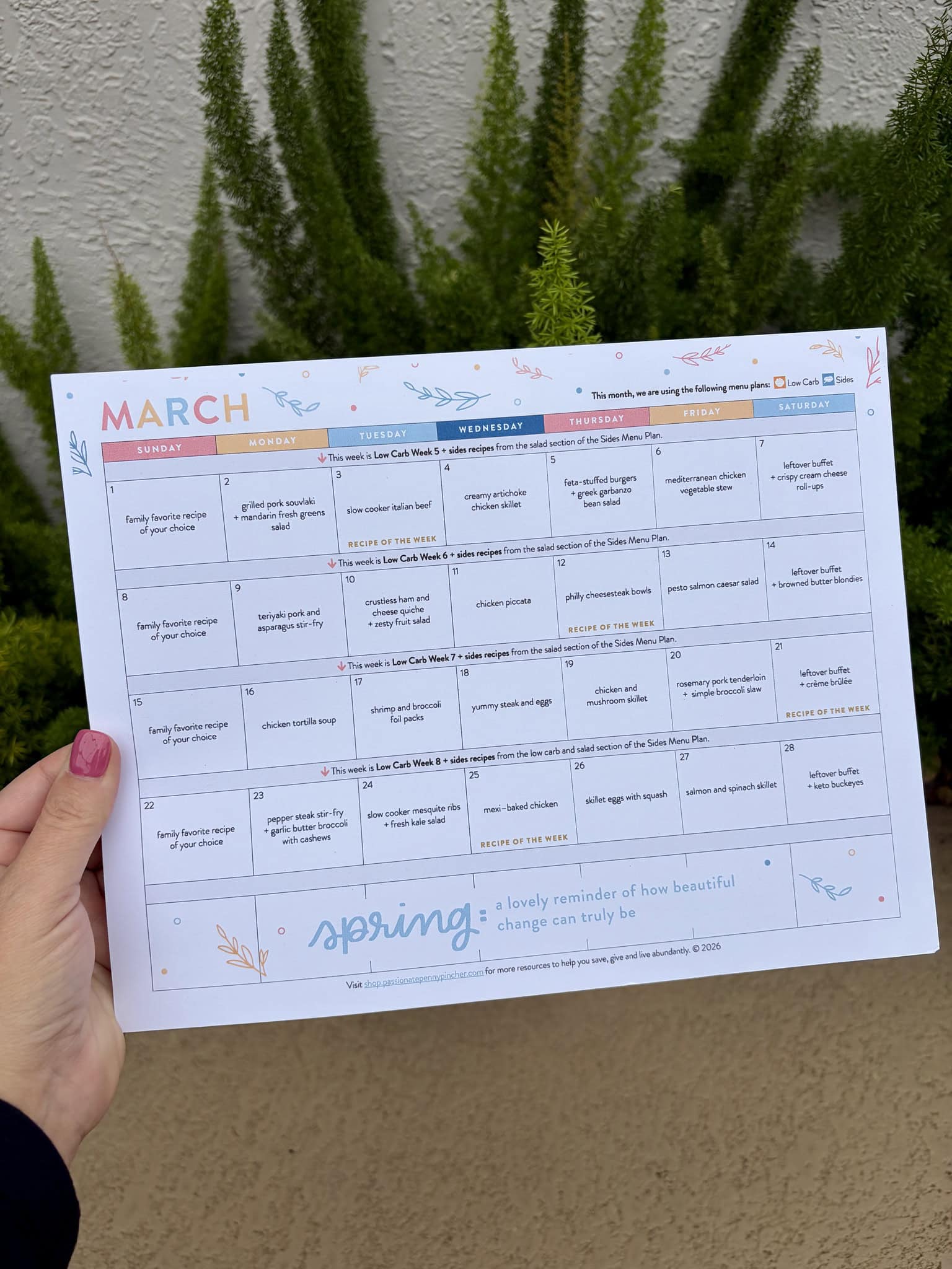 Menu Planning March Challenge + FREE Recipe Calendar : Here's What We ...