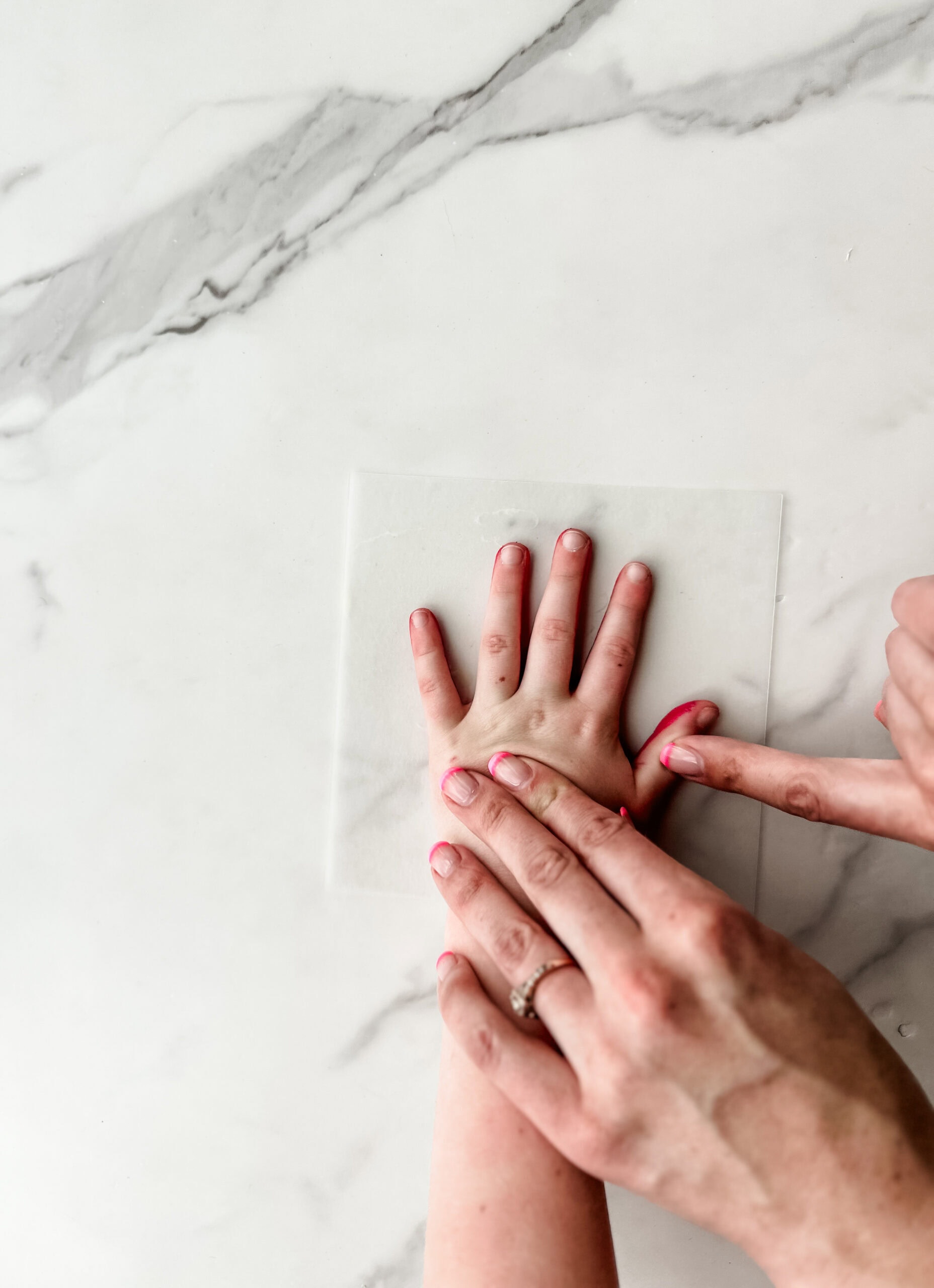 using shrinking paper for handprint