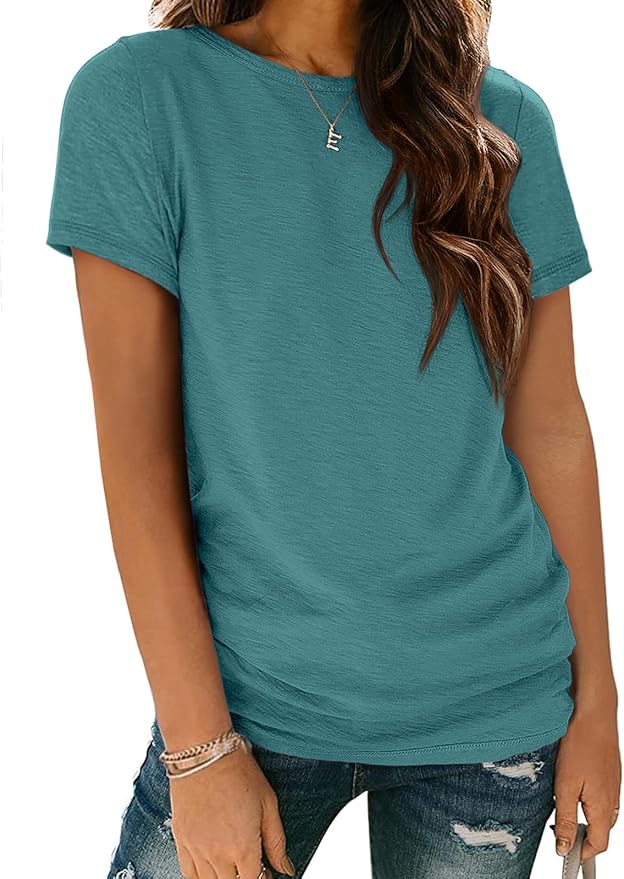 basic teal tee