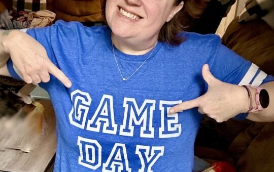 blue game day tee