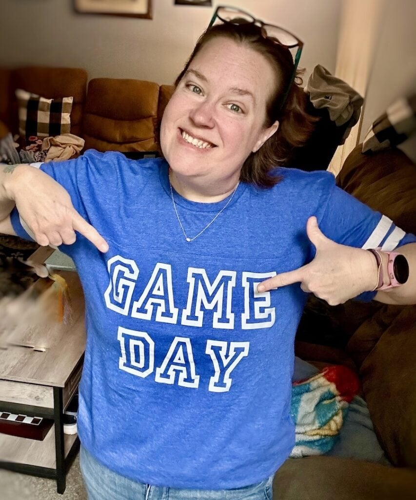 blue game day tee