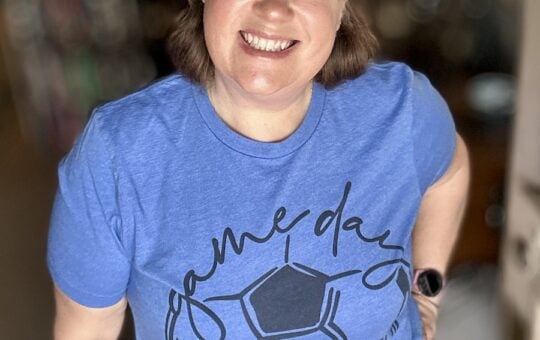 game day soccer tee in blue