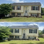 before and after curb makeover on shutters