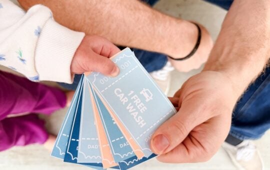 father's day coupon book up close