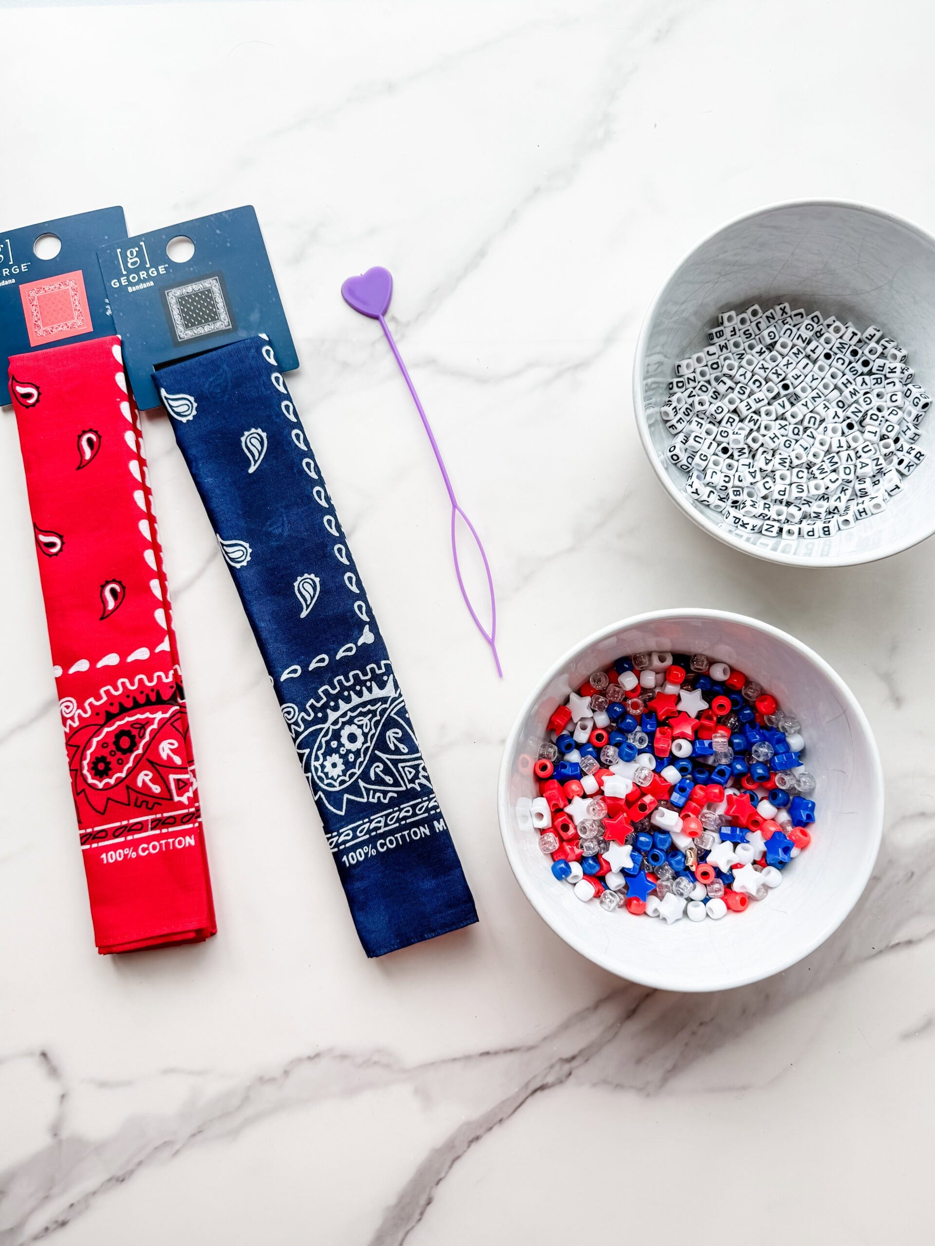 Supplies needed for bandana bracelets 