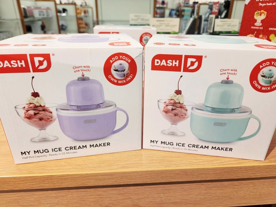 Dash my mug ice cream maker on display