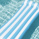 Sun's Out 70 Inch Pool Lounger with Built in Pillow for Ages 14+ Light Blue