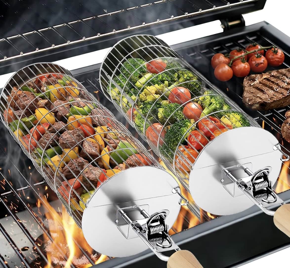 rolling grill basket tntor rolling grill basket tntor