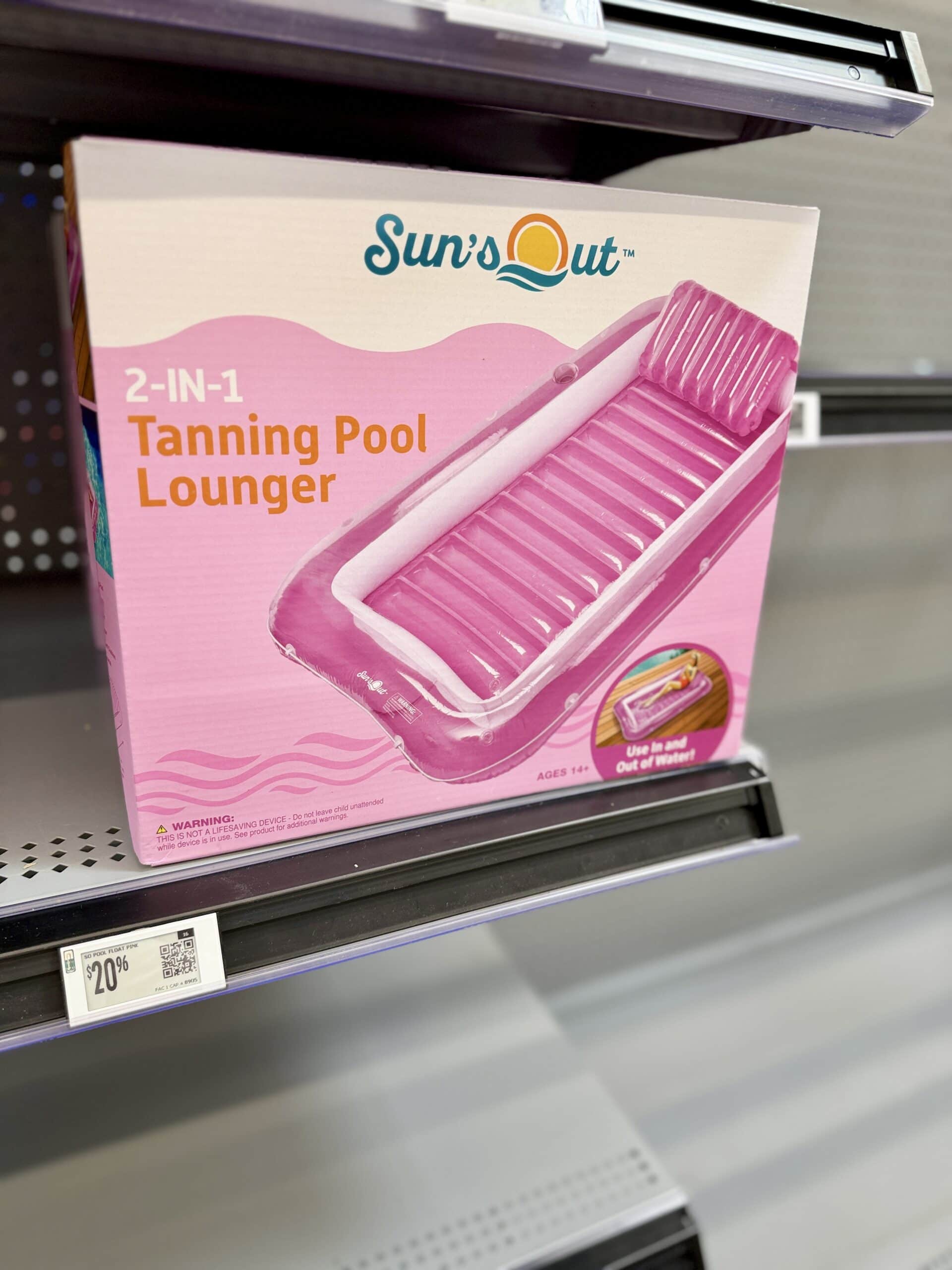 sun's out 2 in one tanning pool lounge