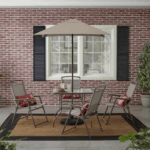 Amberview 6 Piece Sling Folding Outdoor Dining Set with Umbrella