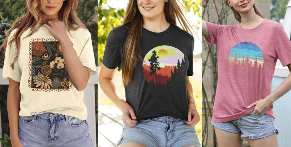 GEMLON Womens Graphic T Shirts