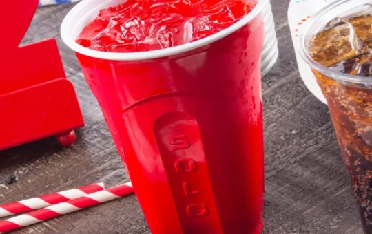 Solo Red Disposable Cups 18oz:60ct Solid Pattern, Polystyrene Material