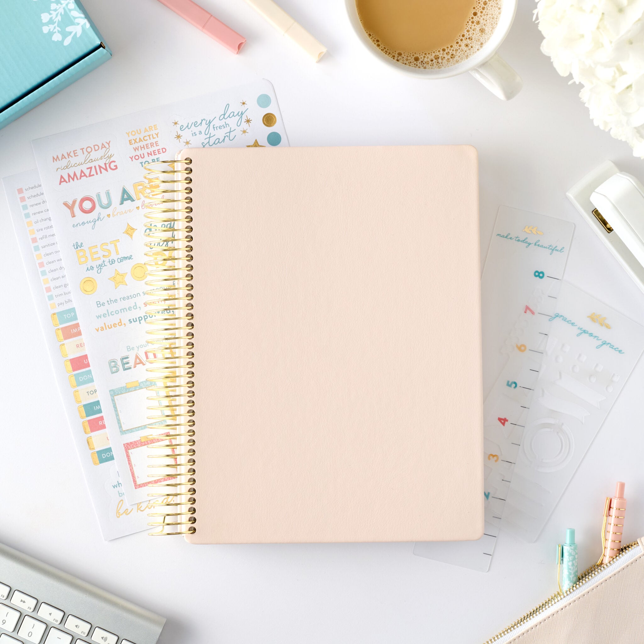 2026 pink leather home planner