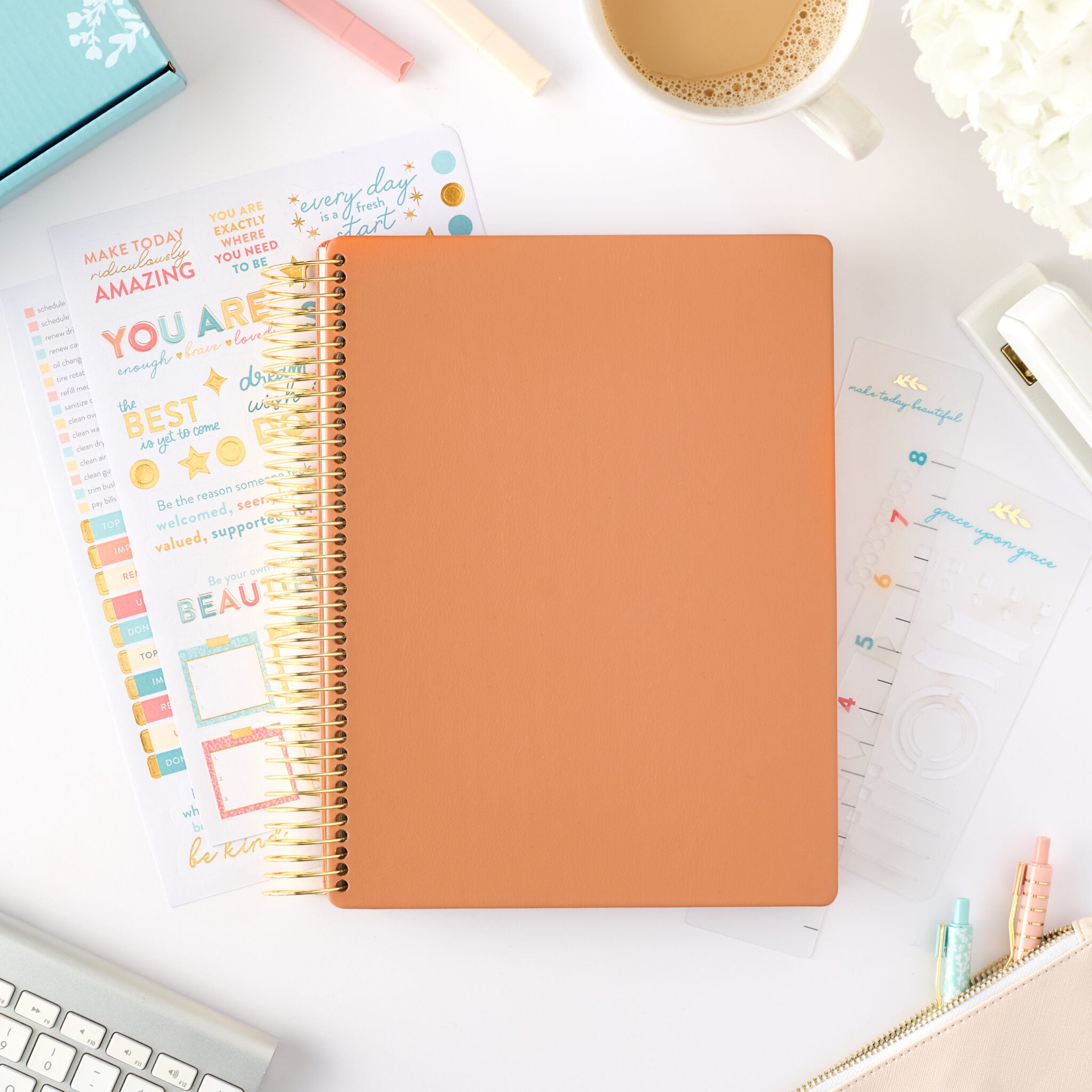 2026 brown leather home planner