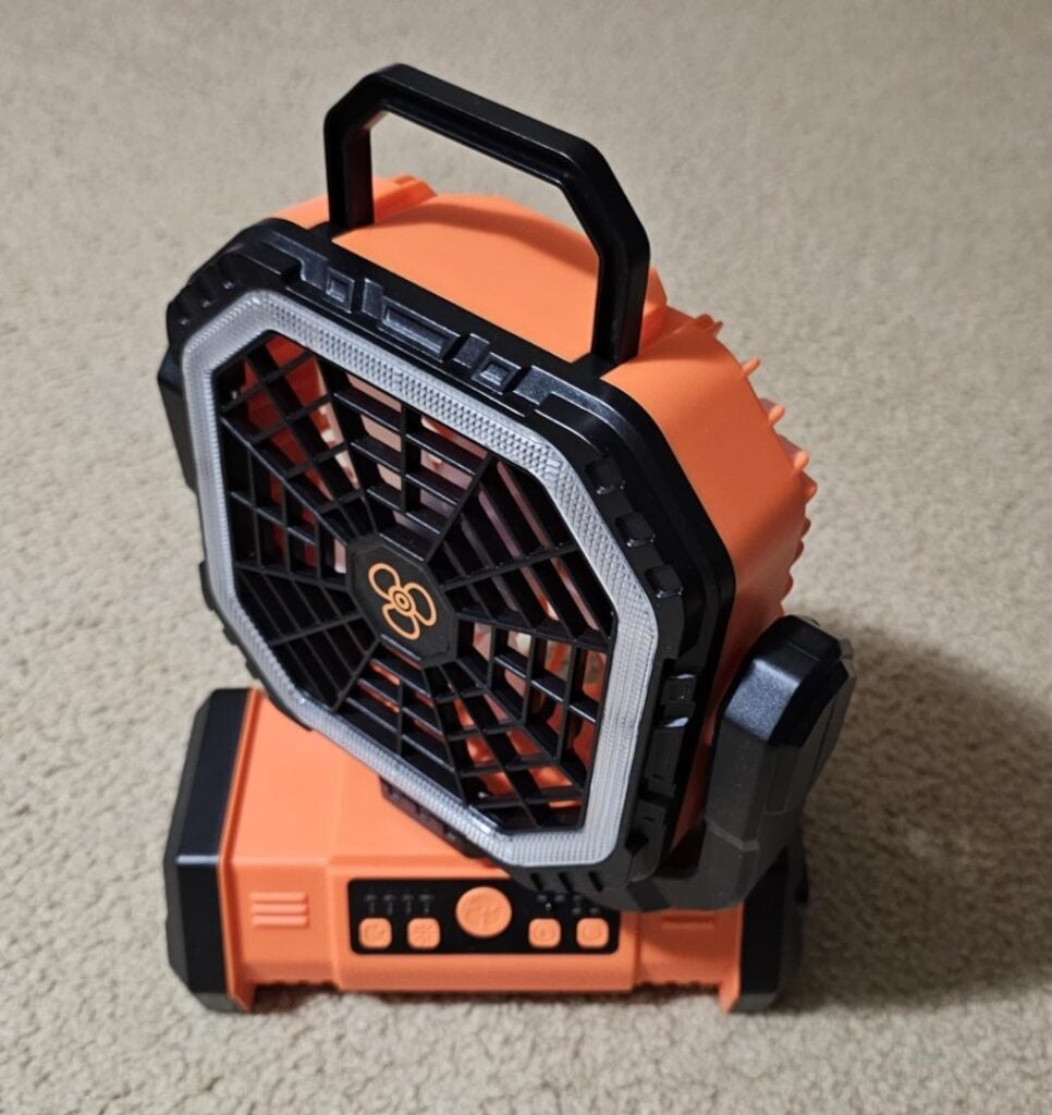 portable orange fan