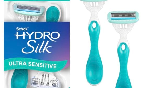 schick hydro silk sensitive razors 2 ct blue