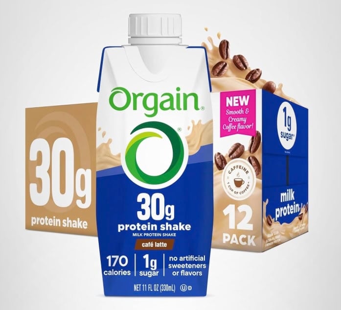 orgain cafe latte protein shakes 