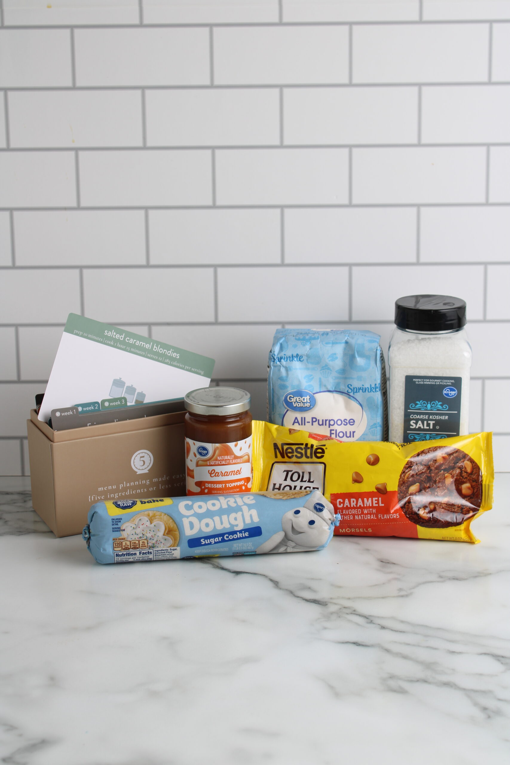 Salted Caramel Blondies Ingredients Box V1 Salted Caramel Blondies Ingredients Box V1