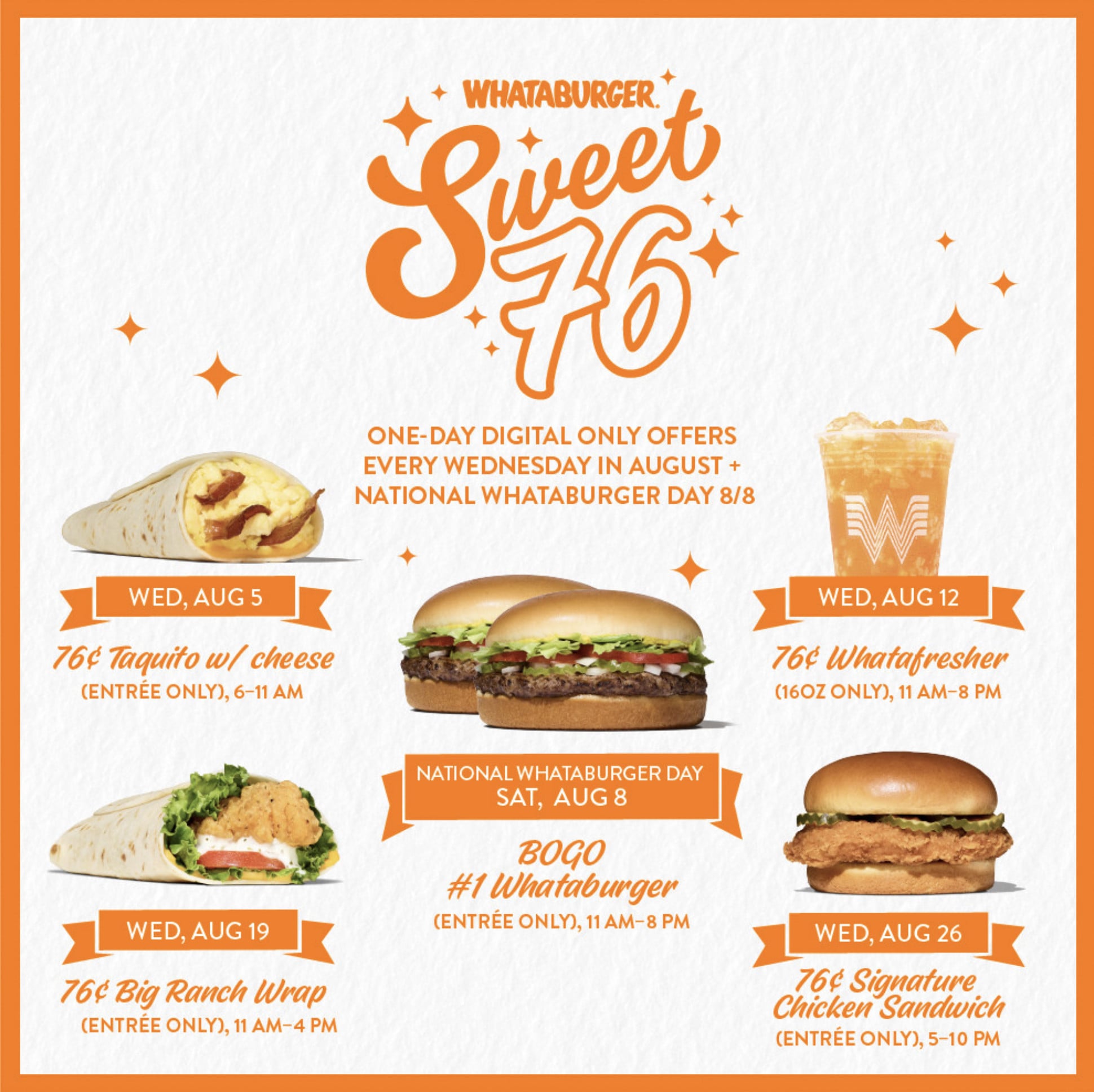 Whataburger 76 years menu