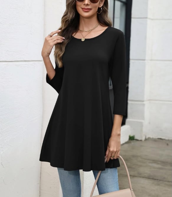 Zeagoo Women Tops 3:4 Sleeve Tunic Top