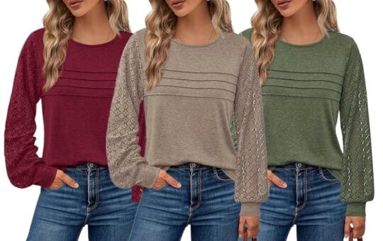 fall lace long sleeve shirt