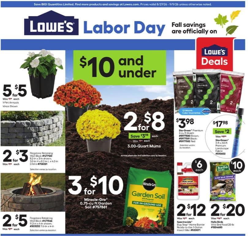 Lowe's Labor Day Sale Ad