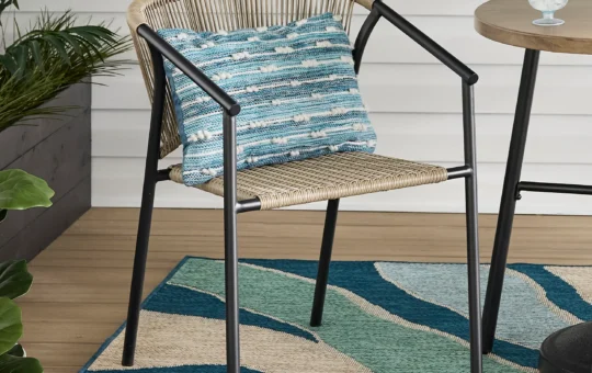 Style Selections (1 Pack) Pelham Bay Wicker Stackable Matte black Steel Frame Stationary Dining Chair with Cream Woven Seat