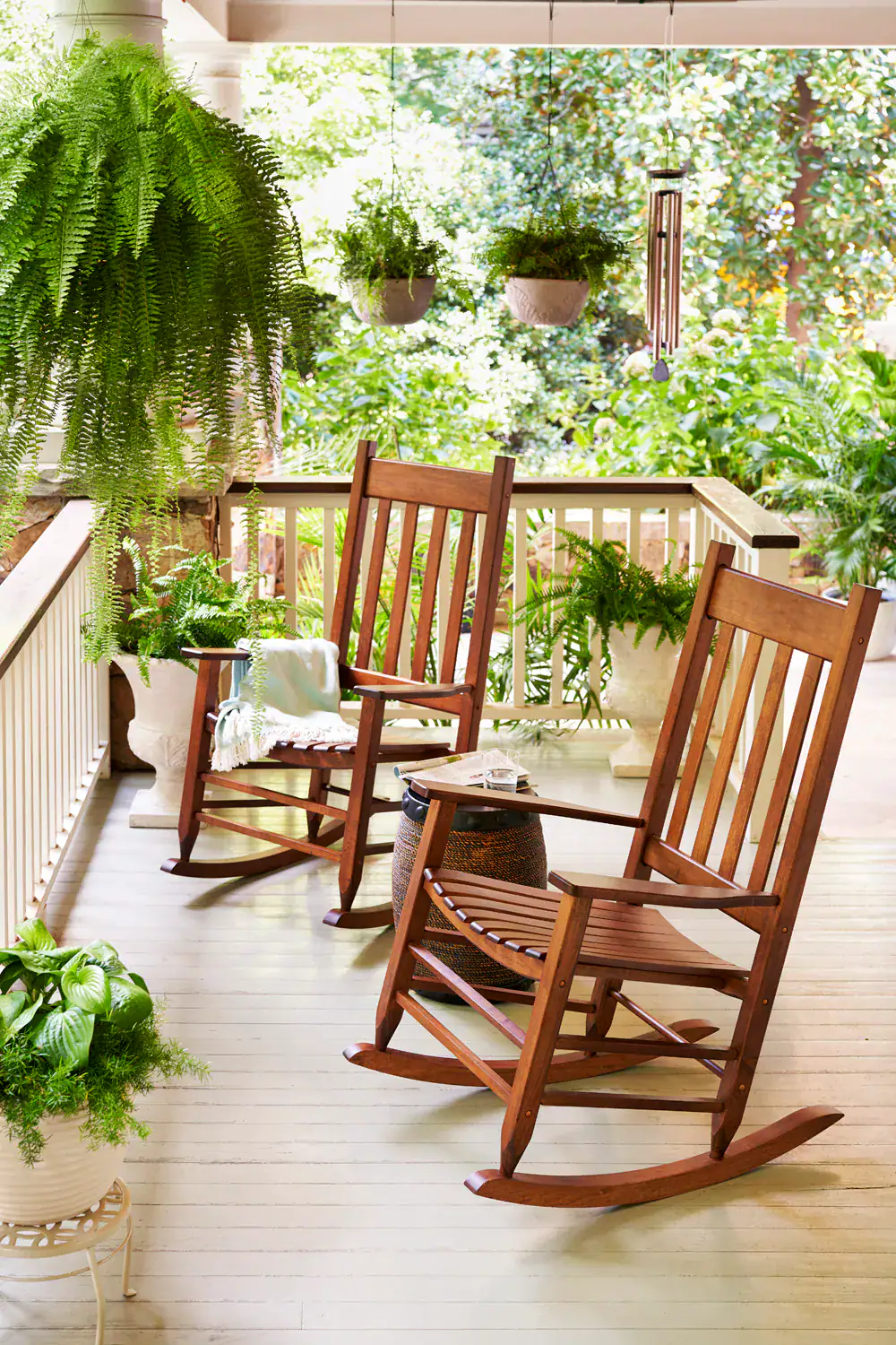 Style Selections Natural Wood Frame Rocking Chair with Slat Seat