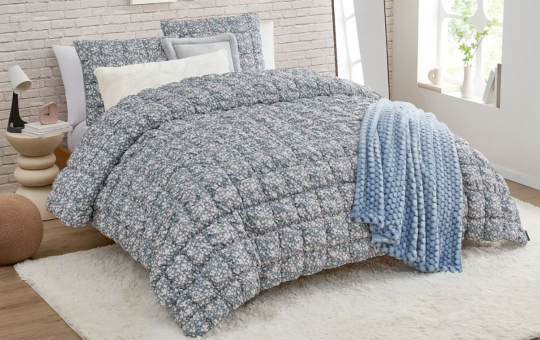bearpaw floral puff comforter