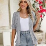 gray cardigan