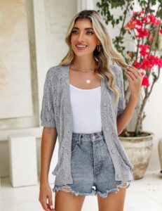 gray cardigan