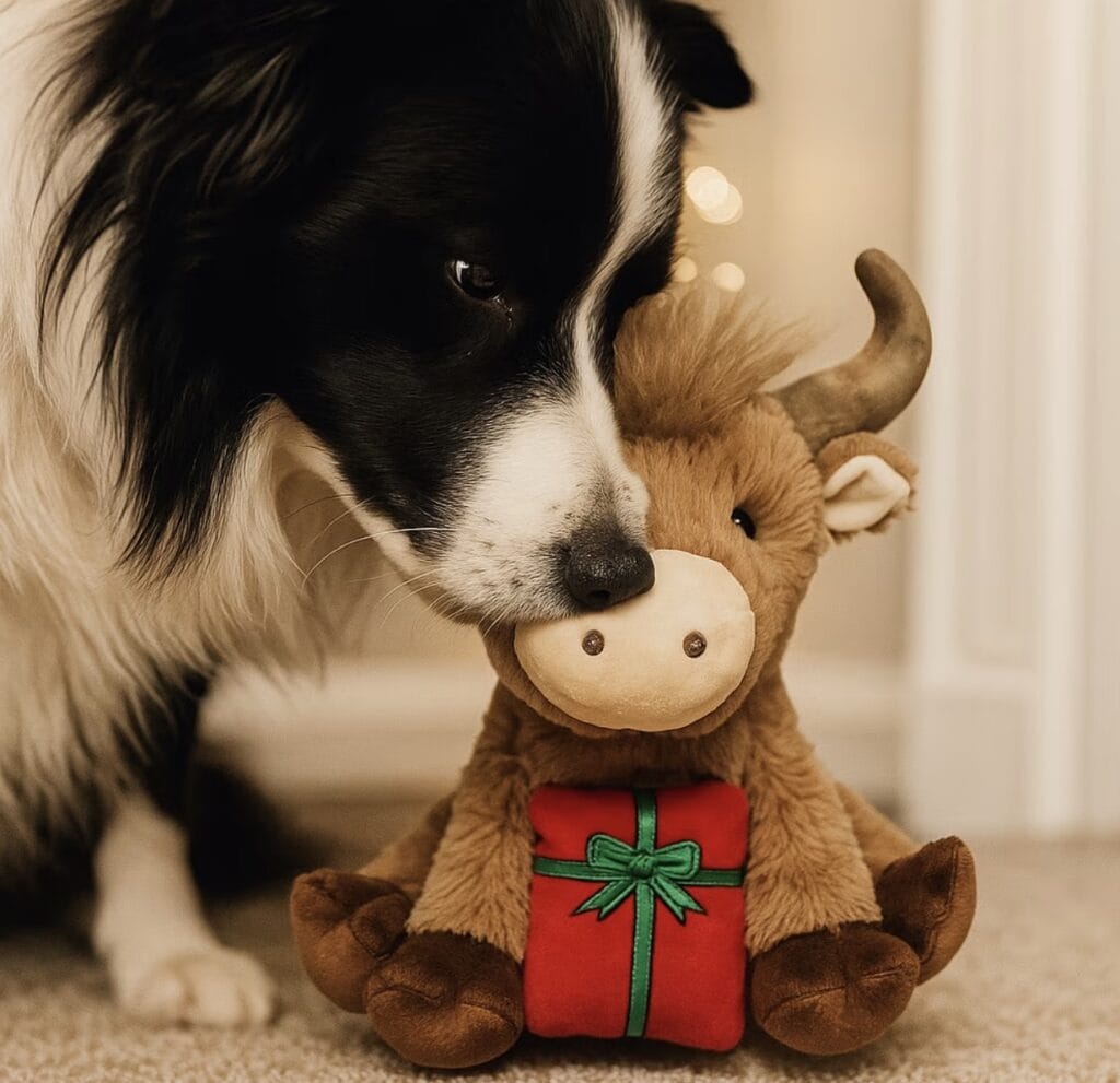 highland cow dog plush