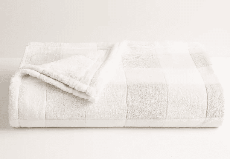 plush checkered throw