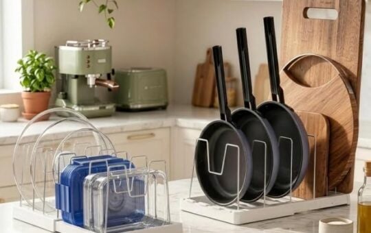 seasky Expandable Pots Pans and Lid Organizer