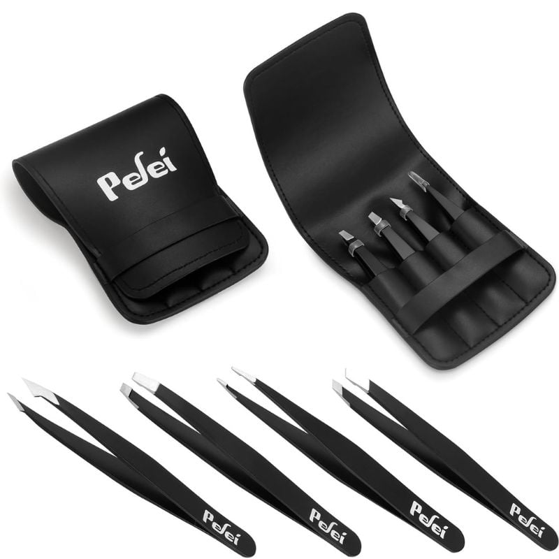 4 pefei tweezers and tweezer case