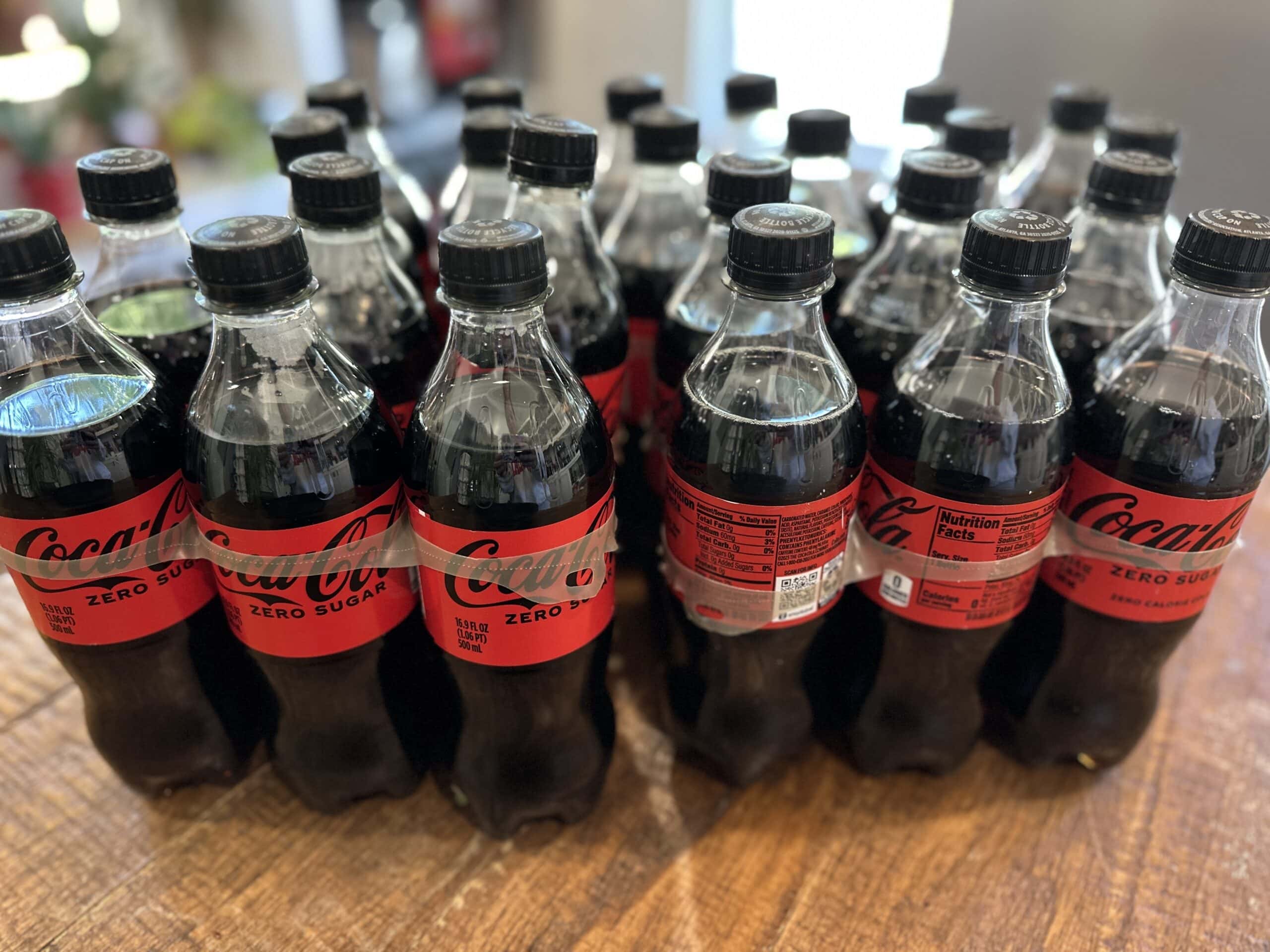 coke zero on table