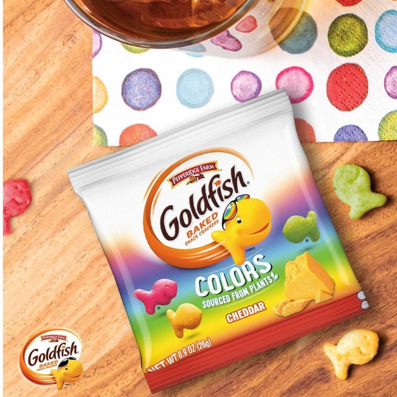snack size bag of Goldfish crackers