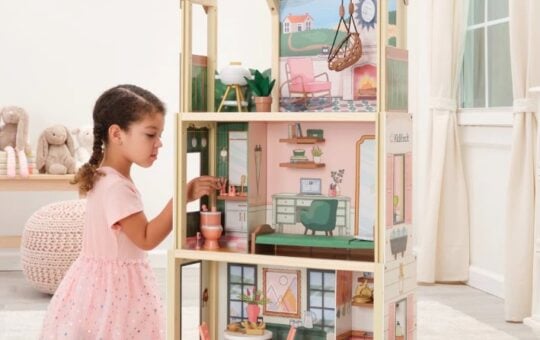 KidKraft Click & Play Fully Assembled Pop Up Wooden Dollhouse