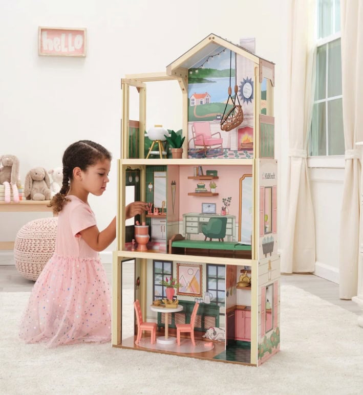 KidKraft Click & Play Fully Assembled Pop Up Wooden Dollhouse