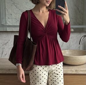 BTFBM Twist Front Babydoll Tops