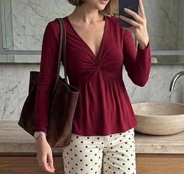 BTFBM Twist Front Babydoll Tops