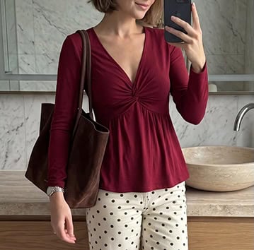 BTFBM Twist Front Babydoll Tops BTFBM Twist Front Babydoll Tops