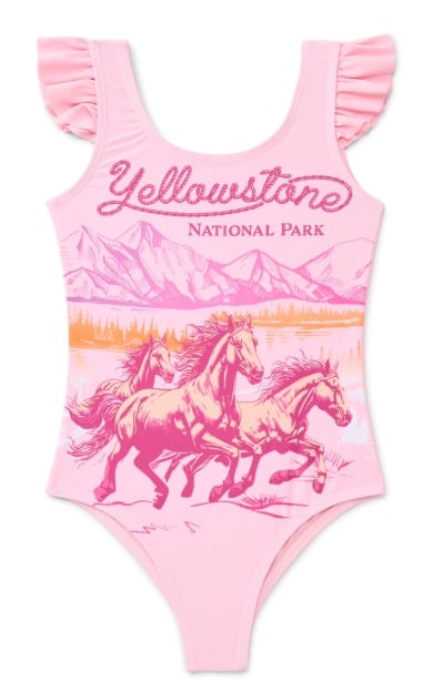 National Parks Girls Yellowstone Horse One Piece Swimsuit