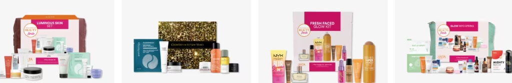 four ULTA sample kits