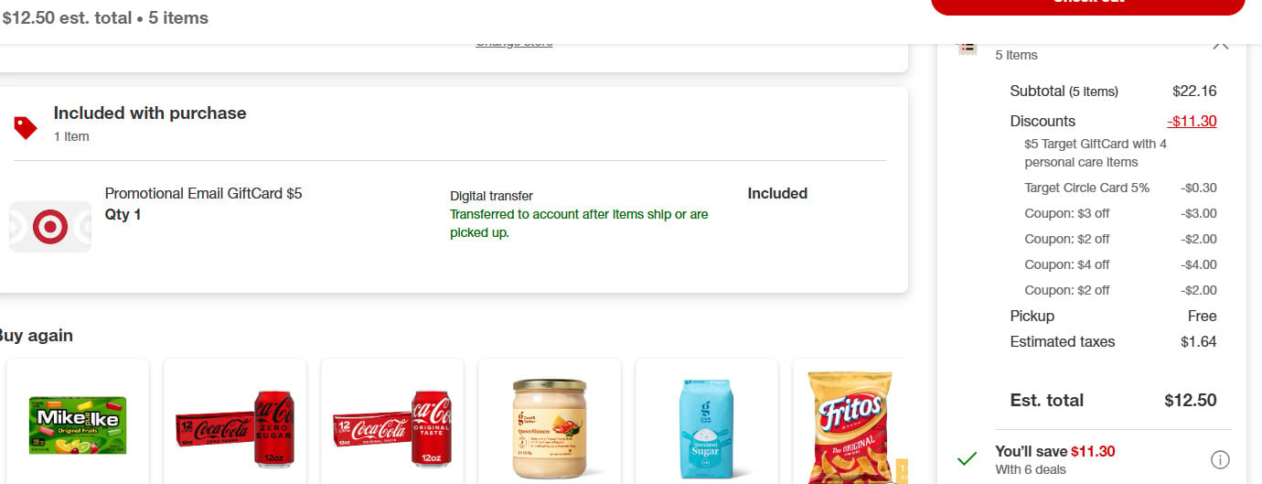 Target coupon scenario Target coupon scenario