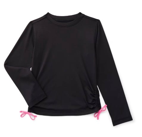 Wonder Nation Girls Long Sleeve Rash Guard