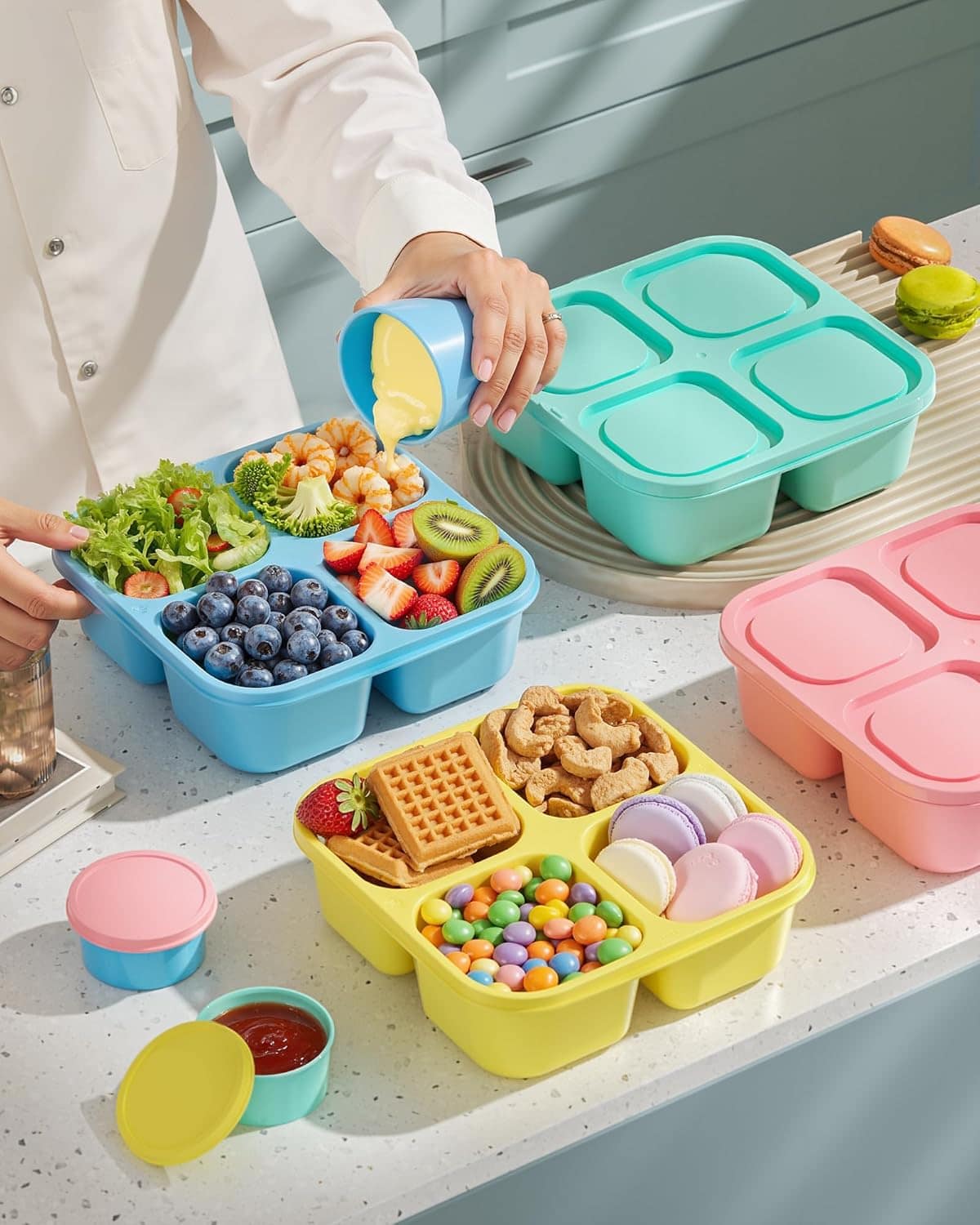4 Pcs Snack Box Containers Set 2