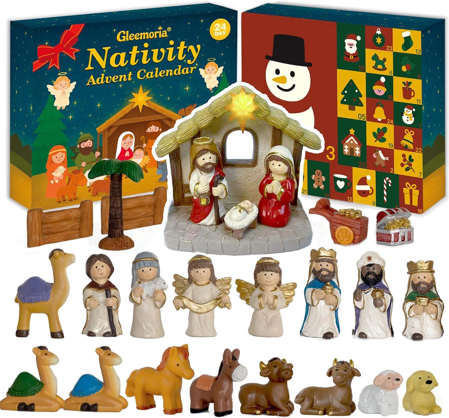 Nativity Advent Calendar 2026 Kids 24 Days Light Up Nativity Scene Set 3