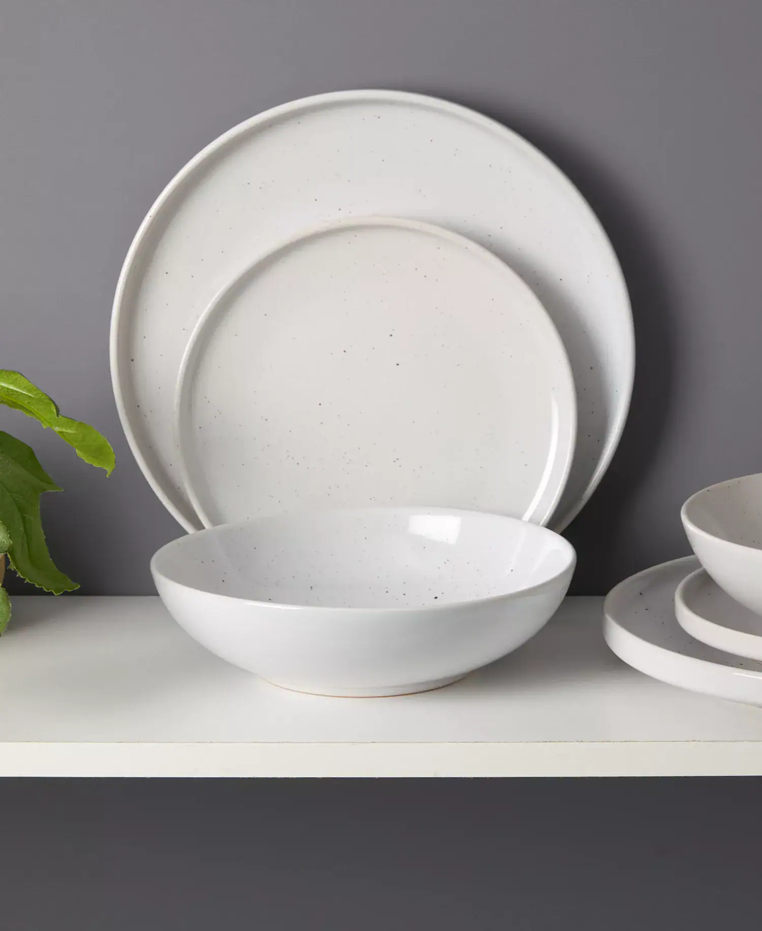 Speckled White 12 Pc. Dinnerware Set, Service for 4