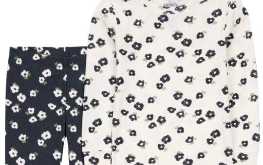 carters 2 piece long sleeve pj set floral